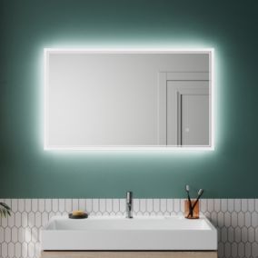 Miroir de salle de bain SIRHONA 1000x600x35mm LED, fonction anti-buée, avec interrupteur tactile