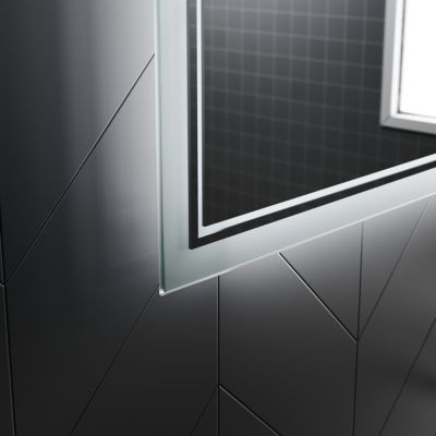 Miroir de salle de bain SIRHONA LED 800x600x35mm, fonction anti-buée, avec interrupteur tactile ou mural