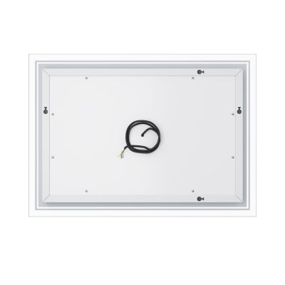 Miroir de salle de bain SIRHONA Miroir carré LED 700x500x35mm, fonction anti-buée, avec interrupteur tactile