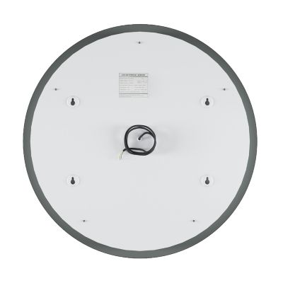 Miroir de salle de bain SIRHONA miroir rond LED, diamètre 600 mm, épaisseur 35 mm, interrupteur tactile