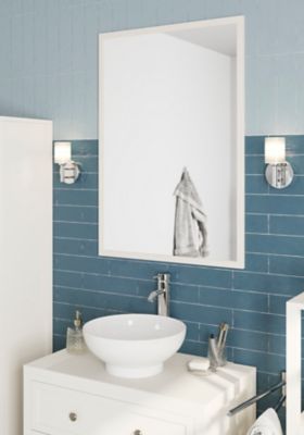 Miroir de salle de bains blanc mat L.100 x l.70 x ép.1,6 cm, GoodHome Perma