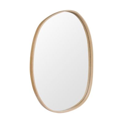 Miroir de salle de bains forme galet l.60 x H.80 cm, placage chêne, Thiam