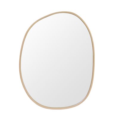 Miroir de salle de bains forme galet l.60 x H.80 cm, placage chêne, Thiam