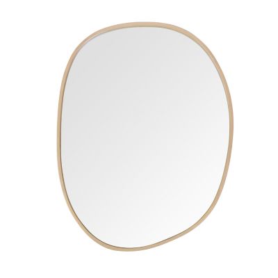 Miroir de salle de bains forme galet l.60 x H.80 cm, placage chêne, Thiam