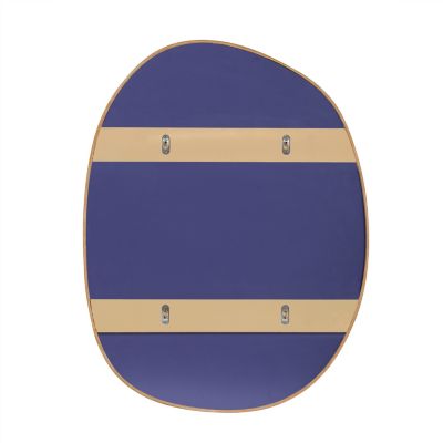 Miroir de salle de bains forme galet l.60 x H.80 cm, placage chêne, Thiam