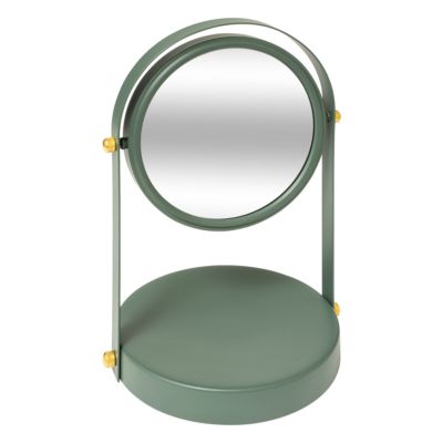 Miroir de salle de bains grossissant et pivotant à poser, vert ficus, 5Five Duo