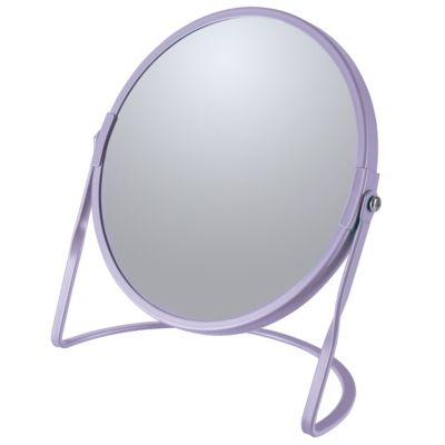 Miroir de salle de bains grossissant métal, lavande, Spirella Akira
