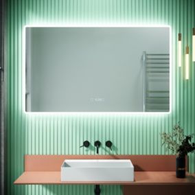 Miroir de Salle de Bains LED 1000 x 600 x 35mm - Trois températures de Couleur - Antibuée avec réglage de l'heure SIRHONA