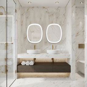 Miroir de salle de bains LED l.65 x H.80 x P.3,6 cm, Carmen 2