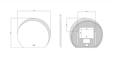 Miroir de salle de bains LED l.90 x H.80 x P.3,1 cm, Eclipse 3