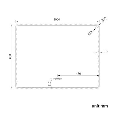 Miroir de Salle de Bains LED SIRHONA 1000 x 600 x 35mm - Trois températures de Couleur - Antibuée avec réglage de l'heure