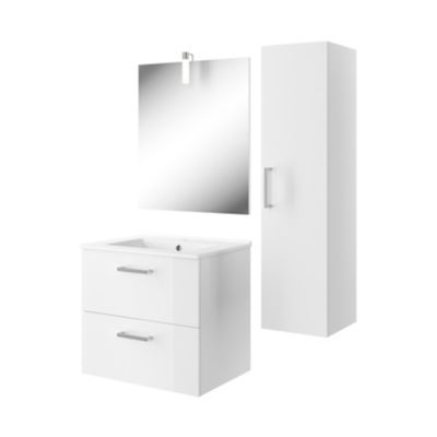 Miroir de salle de bains lumineux chrome IP44 l.60 x H.70 x P.10 cm, Opah