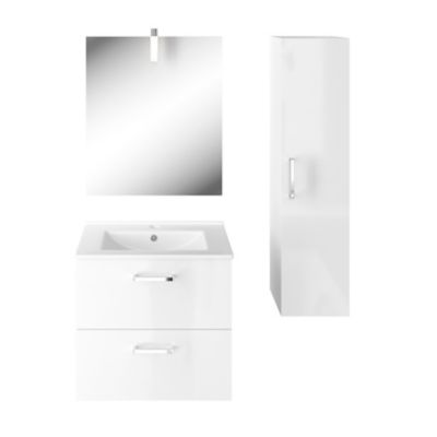 Miroir de salle de bains lumineux chrome IP44 l.60 x H.70 x P.10 cm, Opah