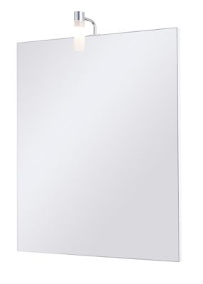 Miroir de salle de bains lumineux chrome IP44 l.60 x H.70 x P.10 cm, Opah