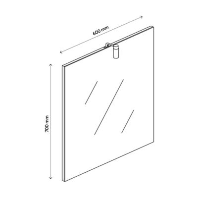 Miroir de salle de bains lumineux chrome IP44 l.60 x H.70 x P.10 cm, Opah
