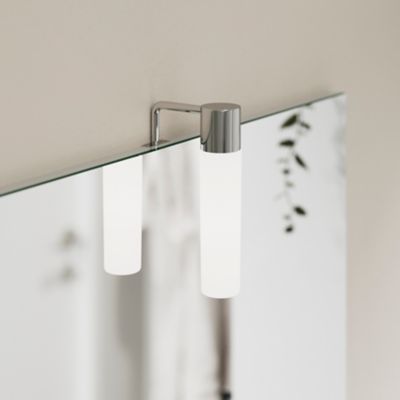 Miroir de salle de bains lumineux chrome IP44 l.60 x H.70 x P.10 cm, Opah