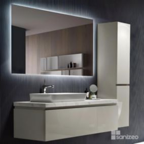 Miroir de Salle de Bains Lumineux Eclairage Intégré Led Rétroéclairé L100 x H70 cm CRISTALED Supra