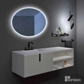 Miroir de Salle de Bains Lumineux Eclairage Intégré Led Rétroéclairé L100 x H80 cm CRISTALED Pro