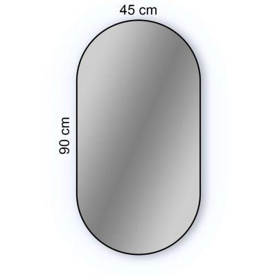 Miroir de Salle de Bains Lumineux Eclairage Intégré Tri Led Rétro éclairé L45xH90cm , On/Off et Anti-Buée, Noir Mat EMMA XPERTIALS