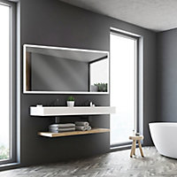Miroir de salle de bains lumineux LED 70 x 140 cm, argenté, MPGlass Bishop