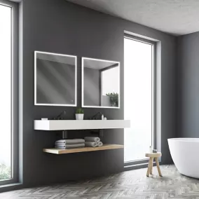 Miroir de salle de bains lumineux LED 70 x 60 cm, argenté, MPGlass Bishop