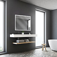Miroir de salle de bains lumineux LED 70 x 80 cm, argenté, MPGlass Bishop