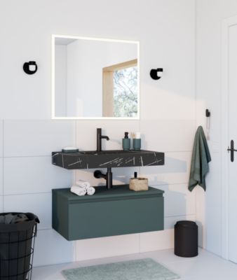 Miroir de salle de bains lumineux LED 70 x 80 cm, argenté, MPGlass Bishop