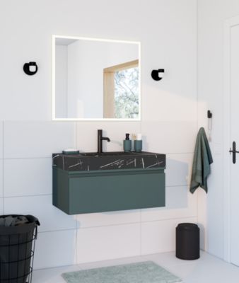 Miroir de salle de bains lumineux LED 70 x 80 cm, argenté, MPGlass Bishop