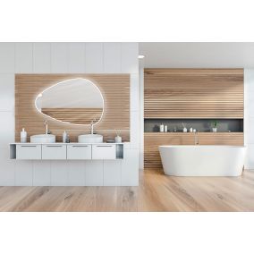 Miroir de salle de bains lumineux LED 80 x 120 cm, argenté, MPGlass Stone