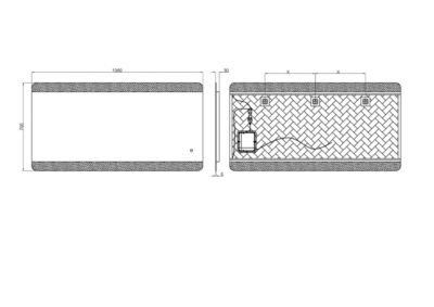 Miroir de salle de bains lumineux LED, argenté l.70 x H. 136 cm, MPGlass Vague