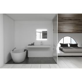 Éclairage avant miroir, cadre miroir salle bain moderne, éclairage miroir  en acier inoxydable avec tête lampe rotative à 360 degrés, blanc chaud 3000