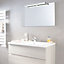 Miroir de salle de bains lumineux LED aspect chêne clair 90 cm, Calao