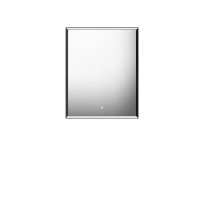 Miroir de salle de bains lumineux LED cadre noir H.75 x L.60 cm, Pura