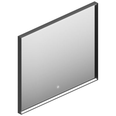 Miroir de salle de bains lumineux LED cadre noir H.75 x L.90 cm, Pura+