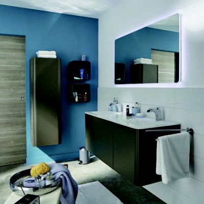 Miroir de salle de bains lumineux LED coloris gris l.140 x H.70 cm, Cooke & Lewis Urban Liverpool