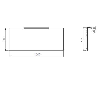 Miroir de salle de bains lumineux LED effet chêne l.120 cm, Calao