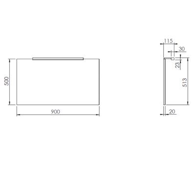 Miroir de salle de bains lumineux LED effet chêne l.90 cm, Calao
