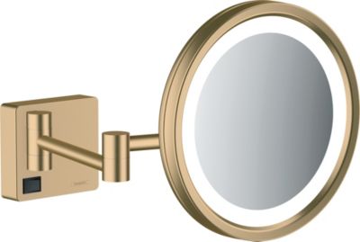 Miroir de salle de bains lumineux LED grossissant, bronze brossé, Hansgrohe