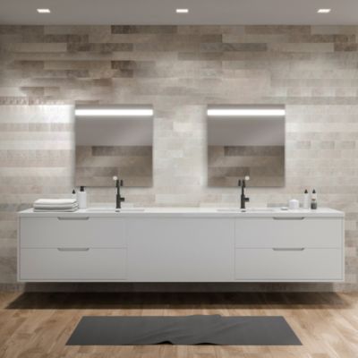 Miroir de salle de bains lumineux LED, l.60 x H.70 cm, argenté, MPGlass Kelme