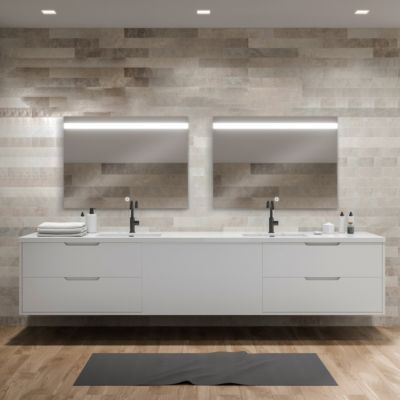 Miroir de salle de bains lumineux LED, L.80 x H.70 cm, argenté, MPGlass Kelme