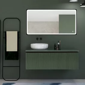 Miroir de salle de bains lumineux LED noir 70 x 140 cm, MPGlass Lyon Chic
