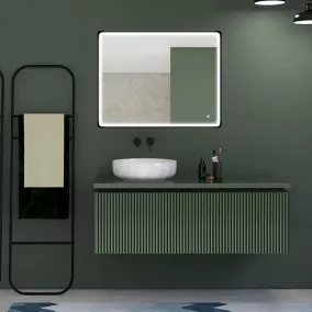 Miroir de salle de bains lumineux LED noir 70 x 90 cm, MPGlass Lyon Chic