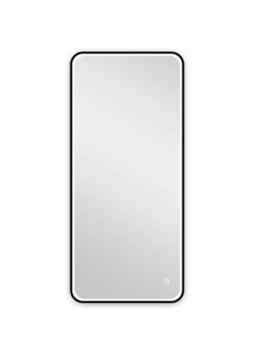 Miroir de salle de bains lumineux LED noir 90 x 40 cm, MPGlass Lyon Chic