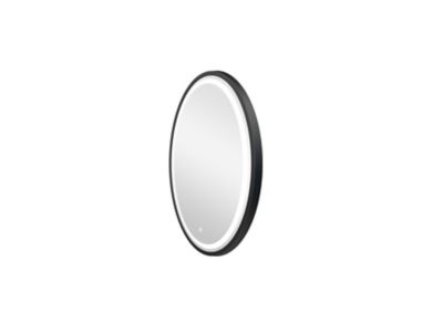 Miroir de salle de bains lumineux LED noir rond Ø 60 cm, MPGlass Naos