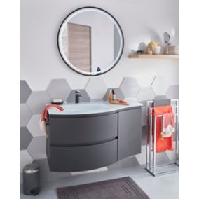 Beau Miroir Salle De Bain Lumineux LED WIEDEN, INTERRUPTEUR, HORLOGE, MAKEUP