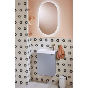Miroir lumineux LED salle de bain - 22W - 50x70cm - Blanc froid - Étanche -  Verre et aluminium