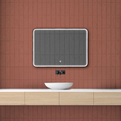 Miroir de salle de bains lumineux LED rectangulaire l. 100 x H. 70 cm MPGlass Denver