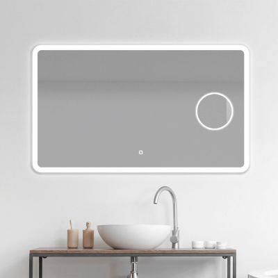 Miroir de salle de bains lumineux LED rectangulaire l. 120 x H. 70 cm MPGlass Bergen