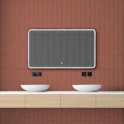 Miroir de salle de bains lumineux LED rectangulaire l. 120 x H. 70 cm MPGlass Denver