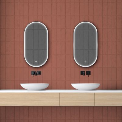 Miroir de salle de bains lumineux LED rectangulaire l. 45 x H. 85 cm MPGlass Denver